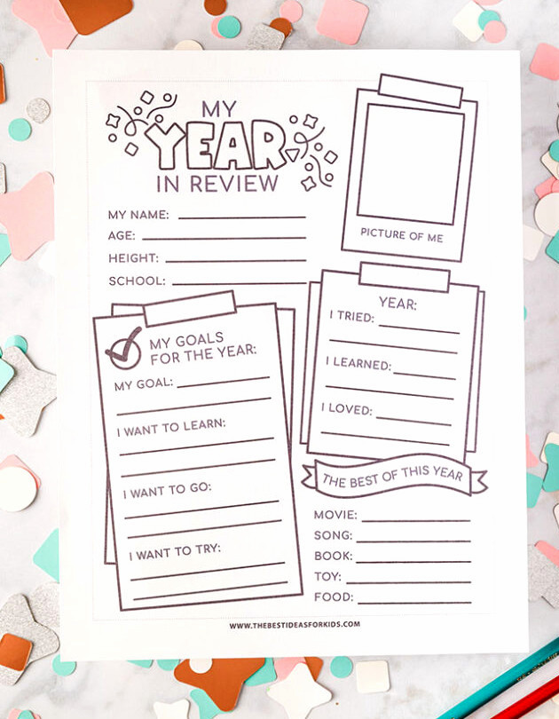 Year in Review Worksheet