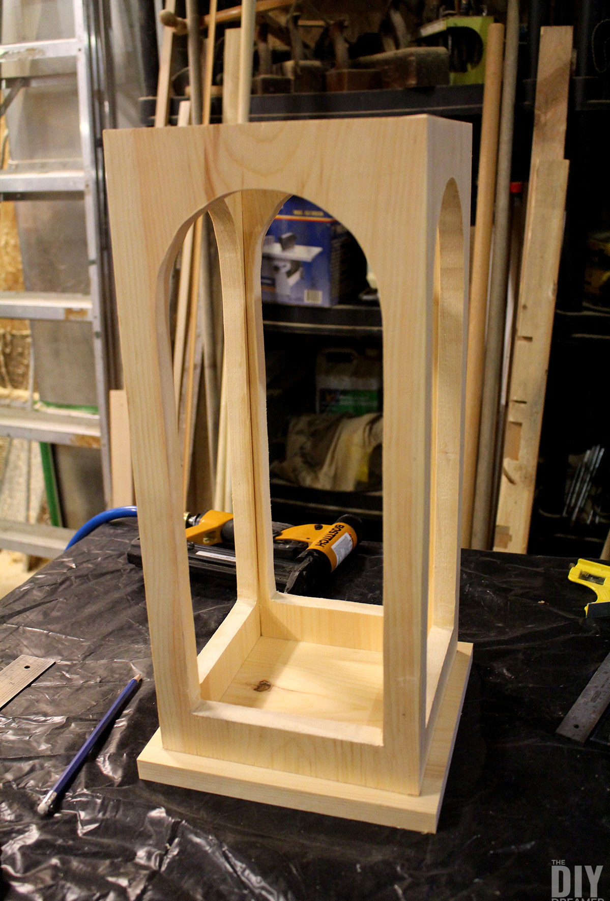 Lantern with bottom attached.