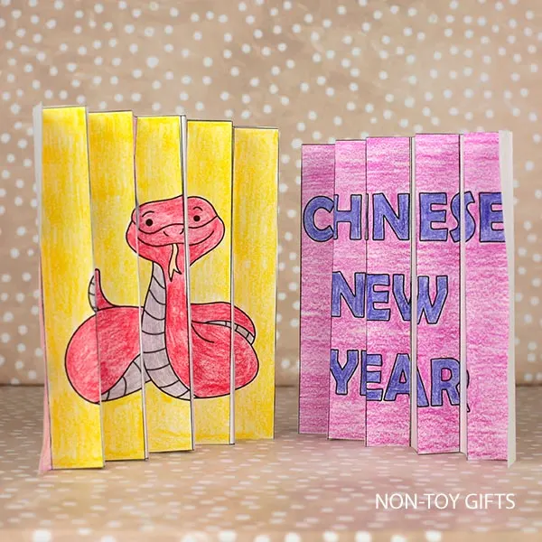 Chinese New Year Snake Agamograph craft for kids