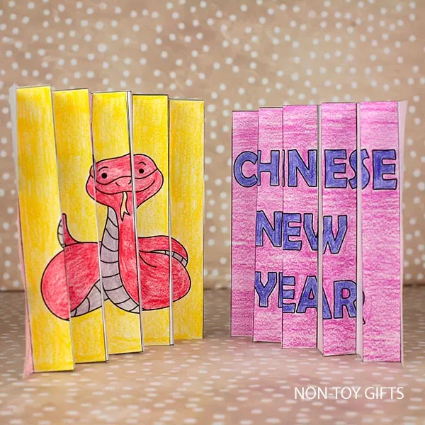 2025 Chinese New Year Snake Agamograph craft printable for kids