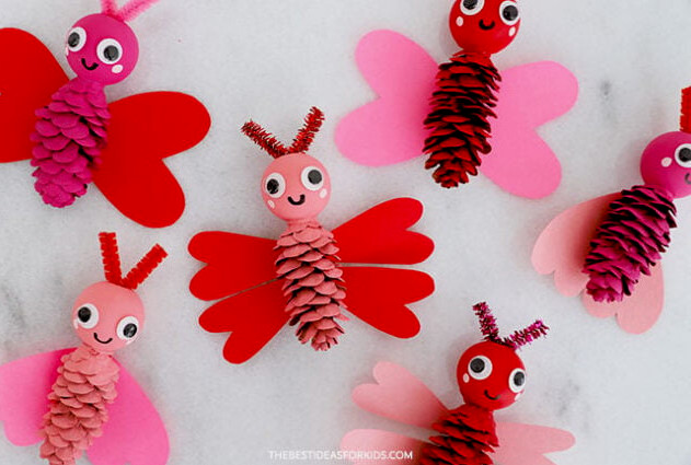 Pine Cone Love Bug Craft for Valentines