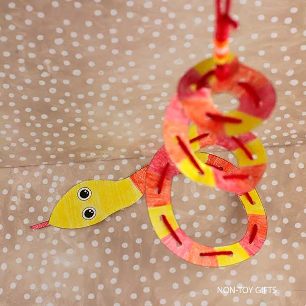 printable spiral snake craft for children celebrating Chinese New Year