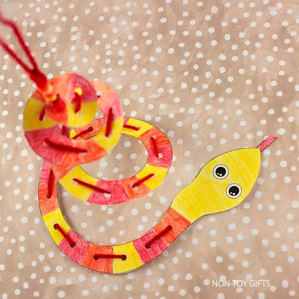 free printable spiral snake craft for children to create during the Year of the Snake