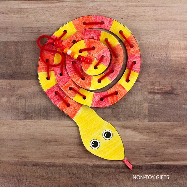 spiral snake craft printable for children celebrating Lunar New Year