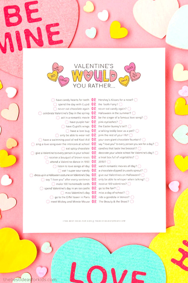 Valentine's Day Would You Rather Printable