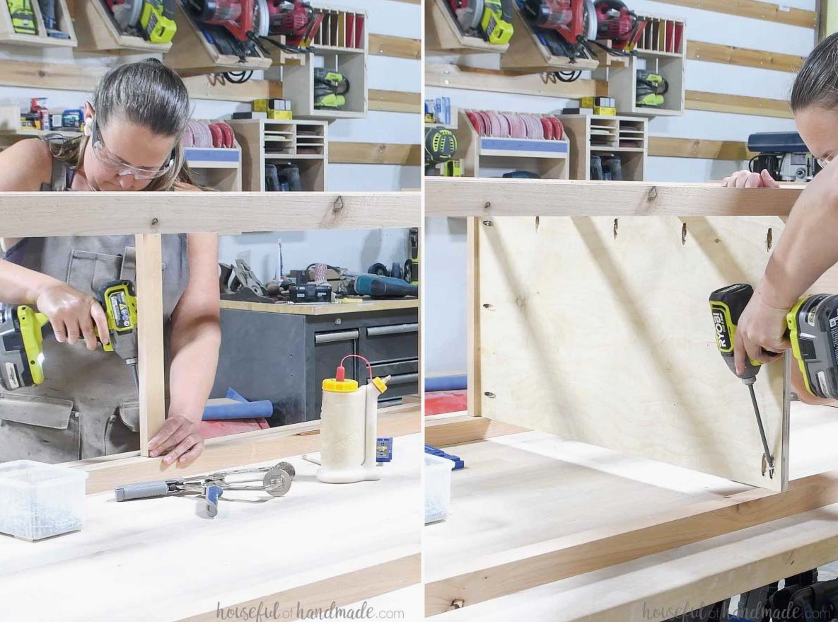 Constructing the center support section.