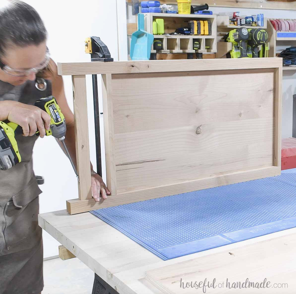Securing the second leg to the dresser side.
