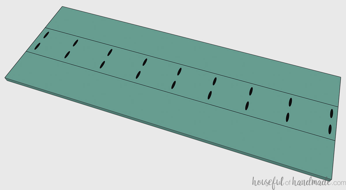 Joining three 1x6 boards to form the sideboard top. 