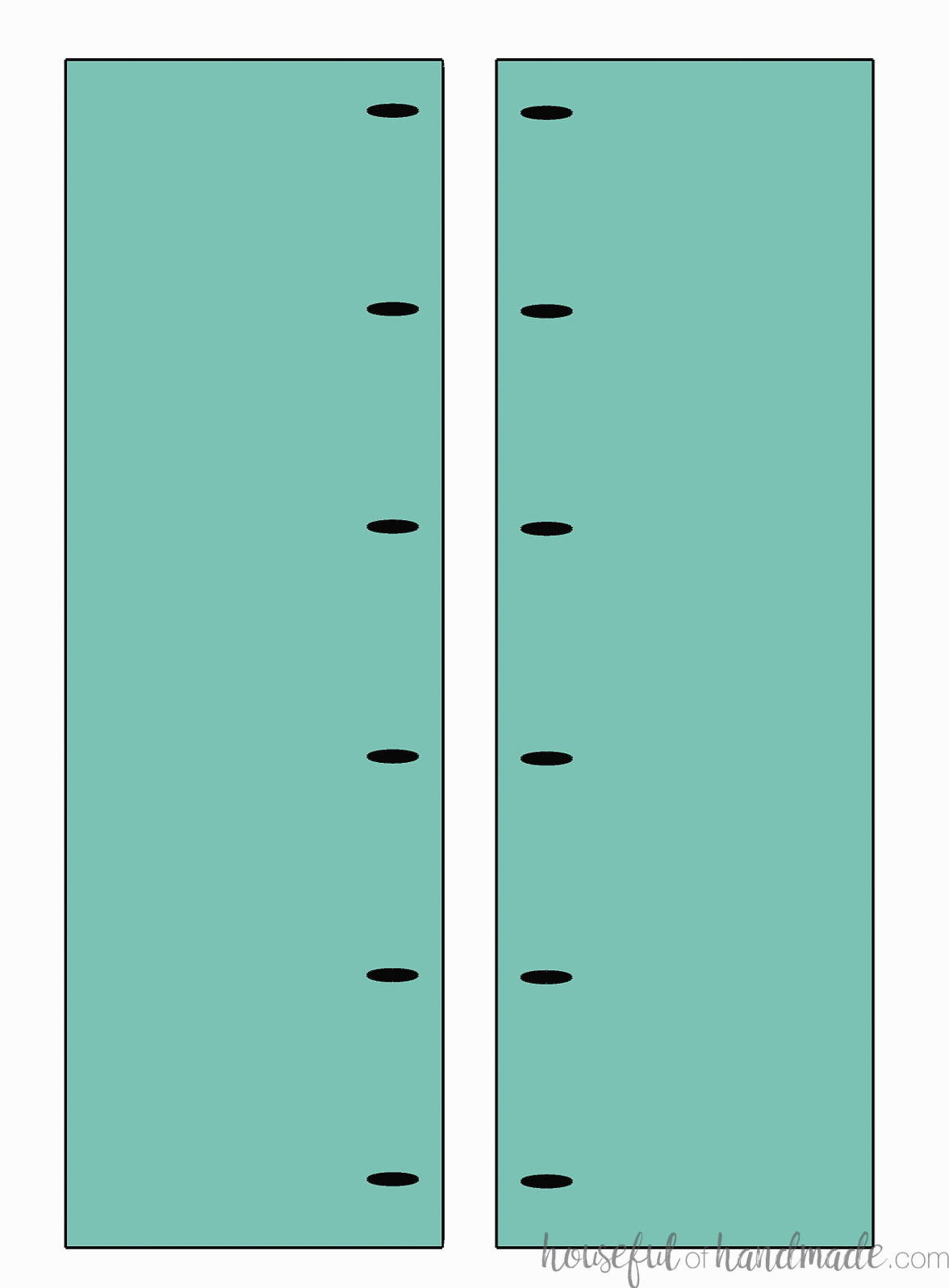 Sketch showing the bookcase side pieces cut out with pocket holes drilled along the front.