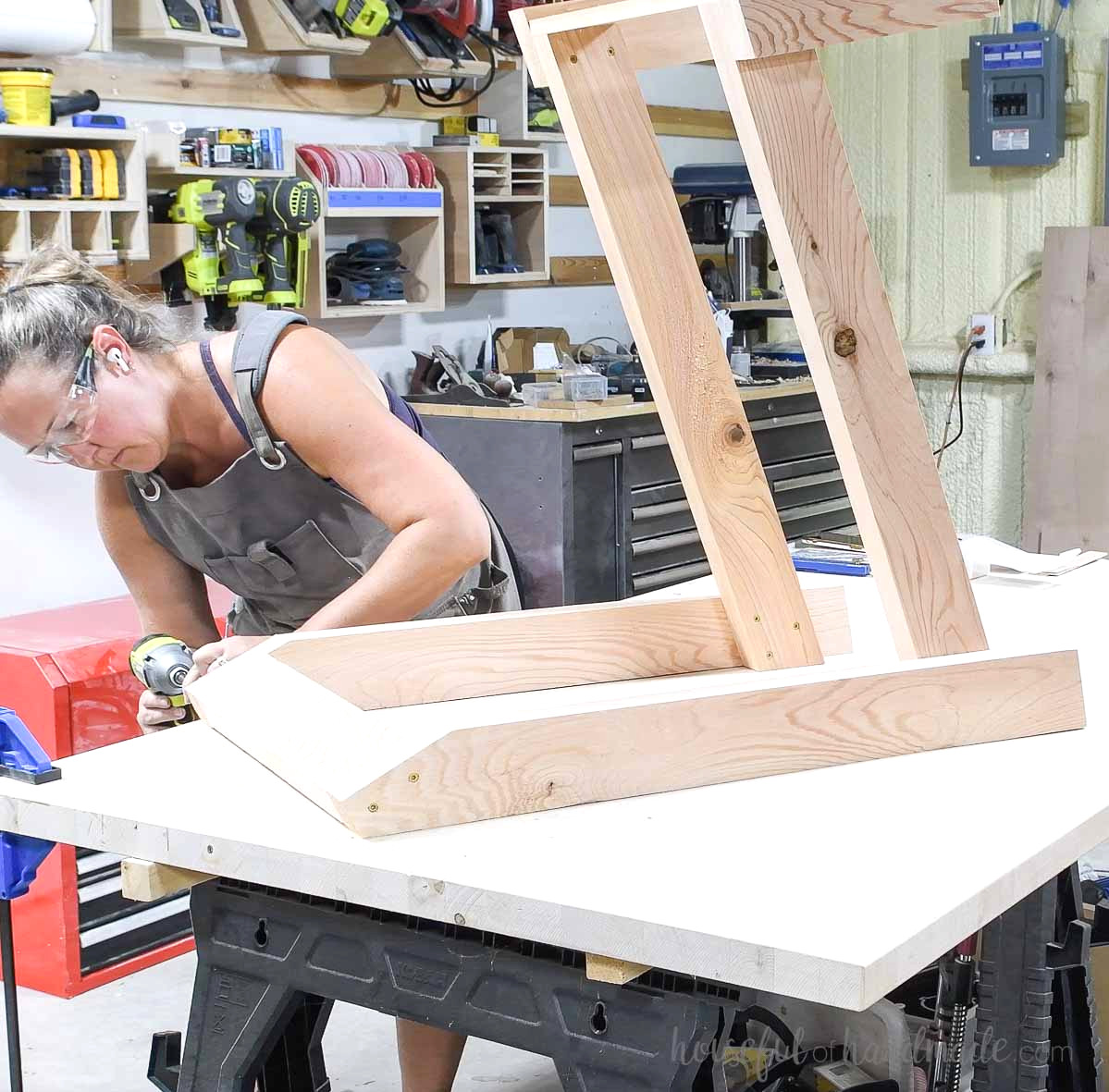 Joining the sides with the back support board.