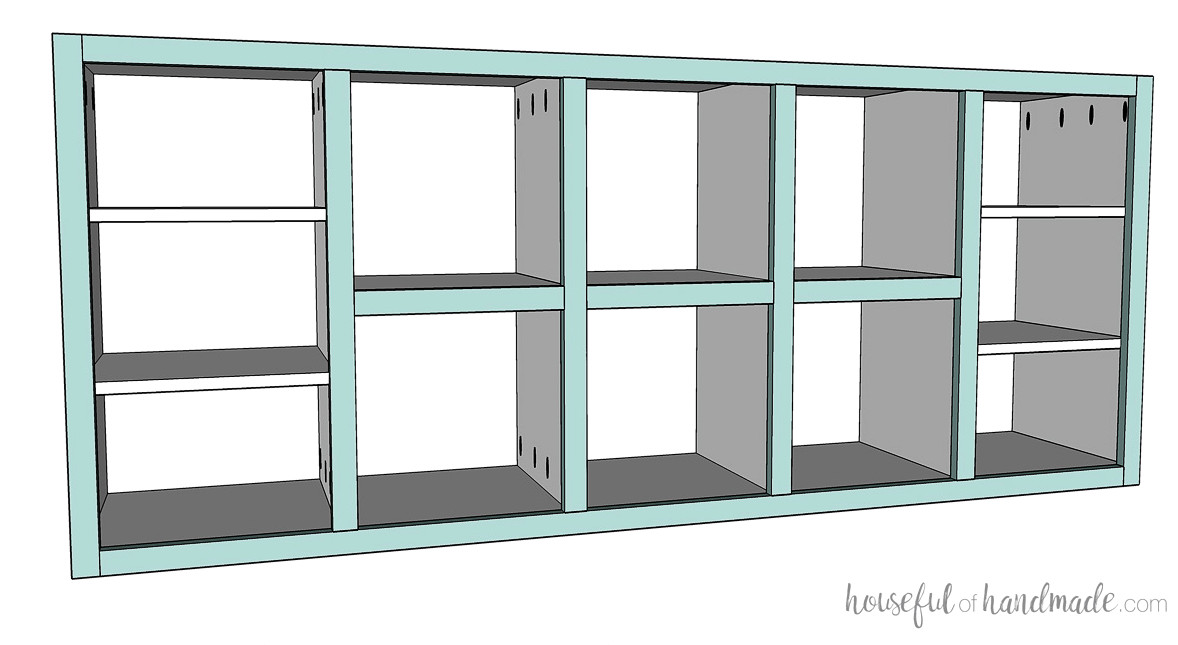 Face frame secured to the cabinet structure.
