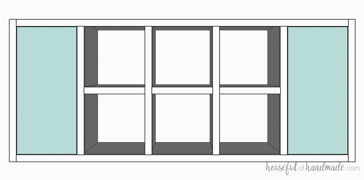 Doors installed on the console side sections. 