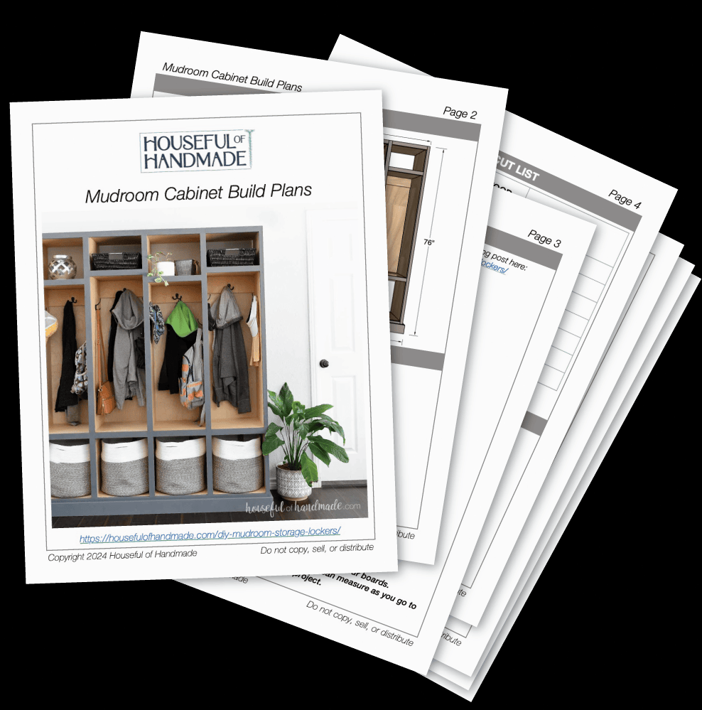 PDF plans for a mudroom locker cabinet.
