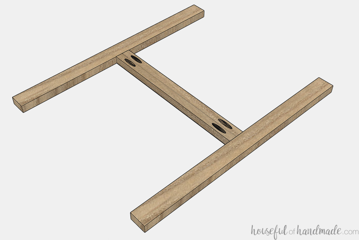 Top frame being assembled with pocket holes.