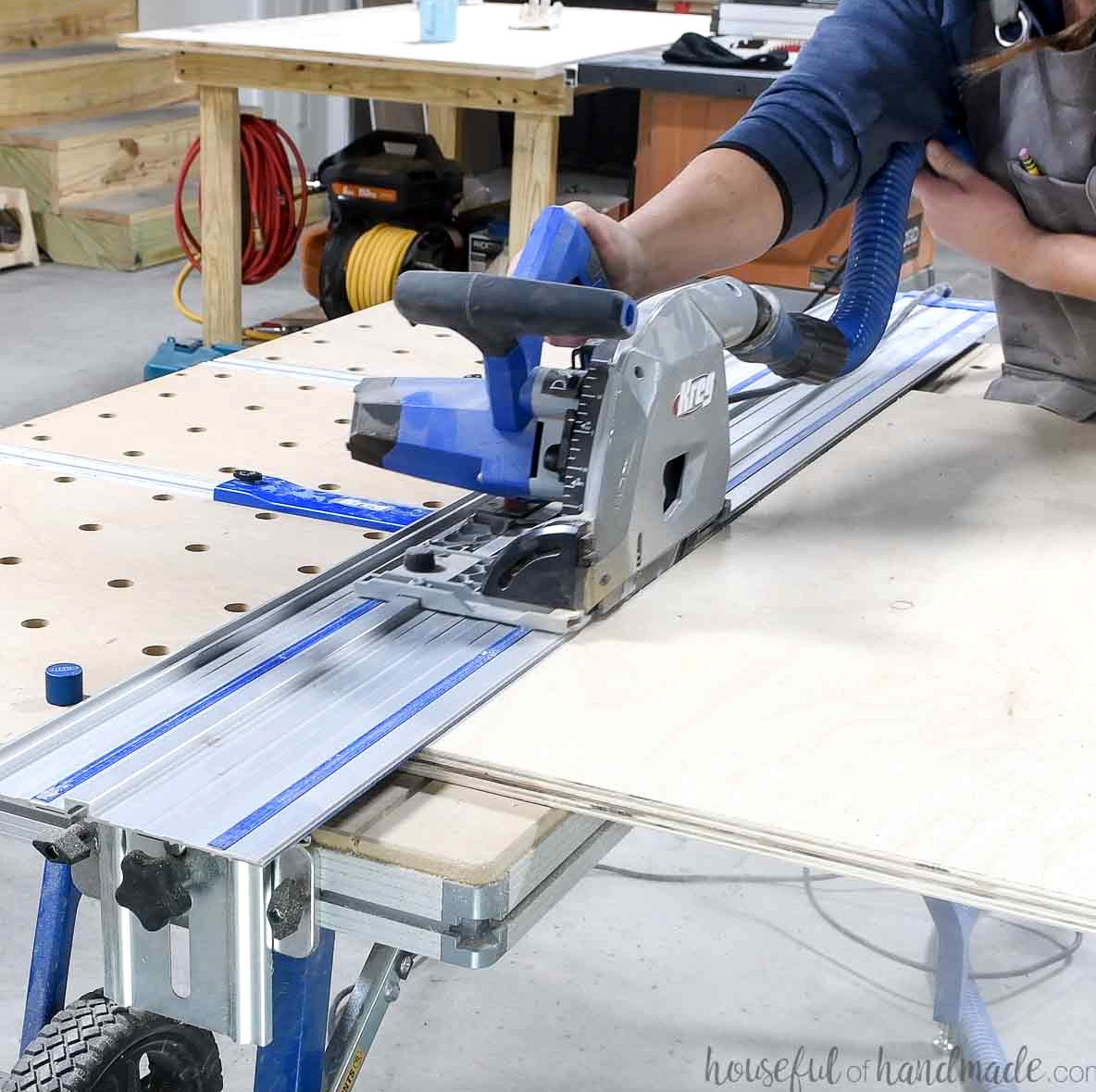 Cutting plywood on the Kreg adaptive cutting system. 