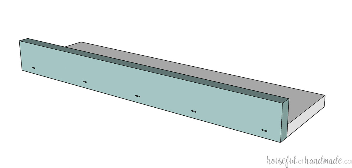 Illustration of the optional shelf fronts attached to the shelves. 