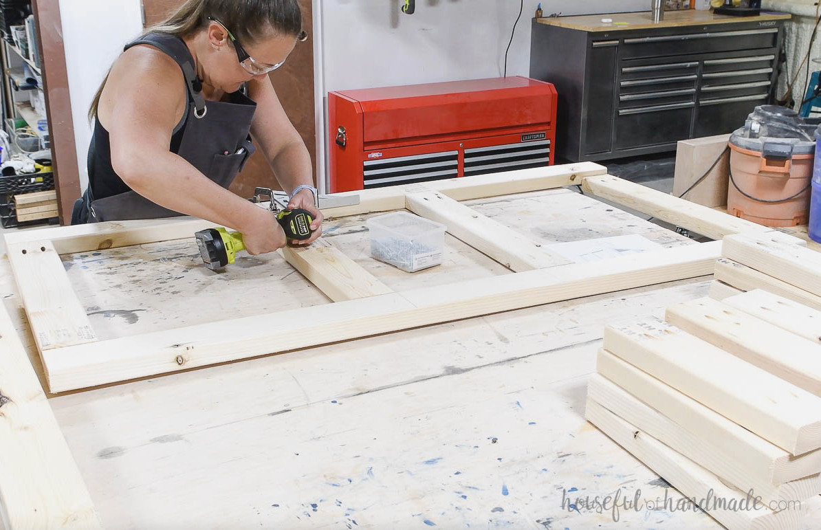 Building the base for the laundry platform. 