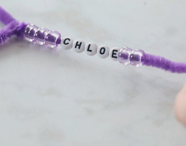 Insert Letter Beads onto Pipe Cleaner