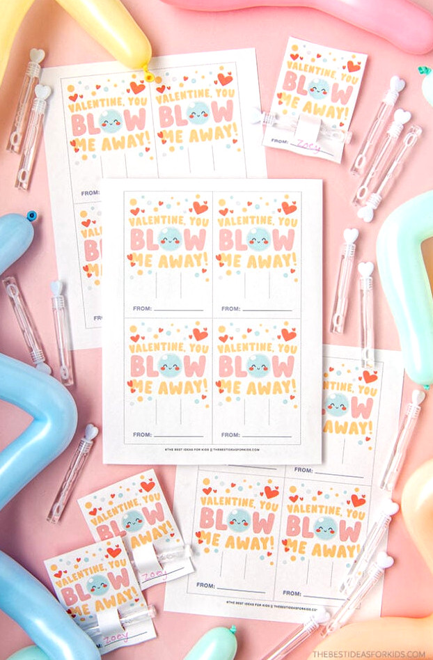 Printable Bubble Valentine Cards