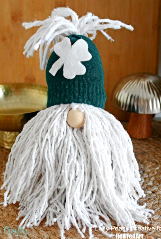 sock gnome finished for st patricks day