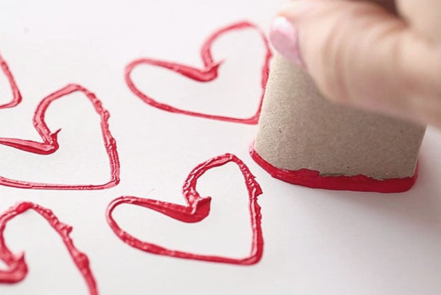 Create Hearts with a Paper Roll Stamp