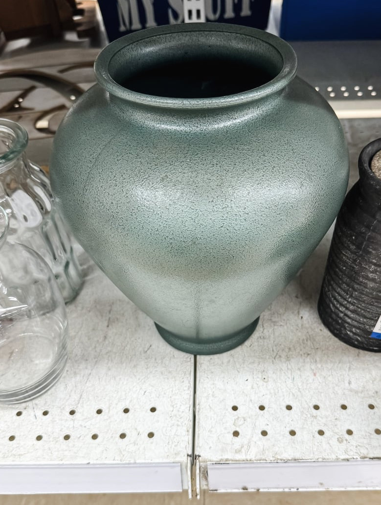 green thrift store vase