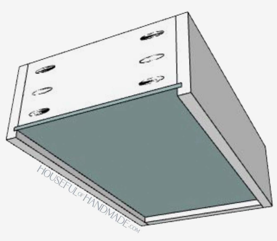 Completing the drawer with a 1/4" plywood base. 