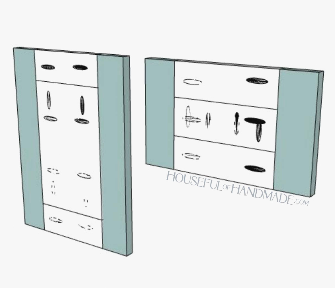 Completing the vanity doors.