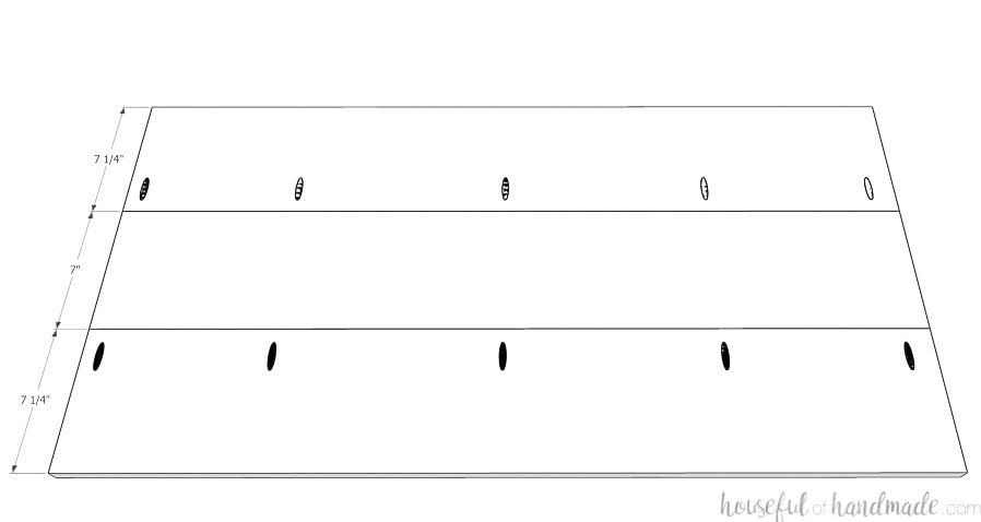 Joining the three boards to create the open shelf.