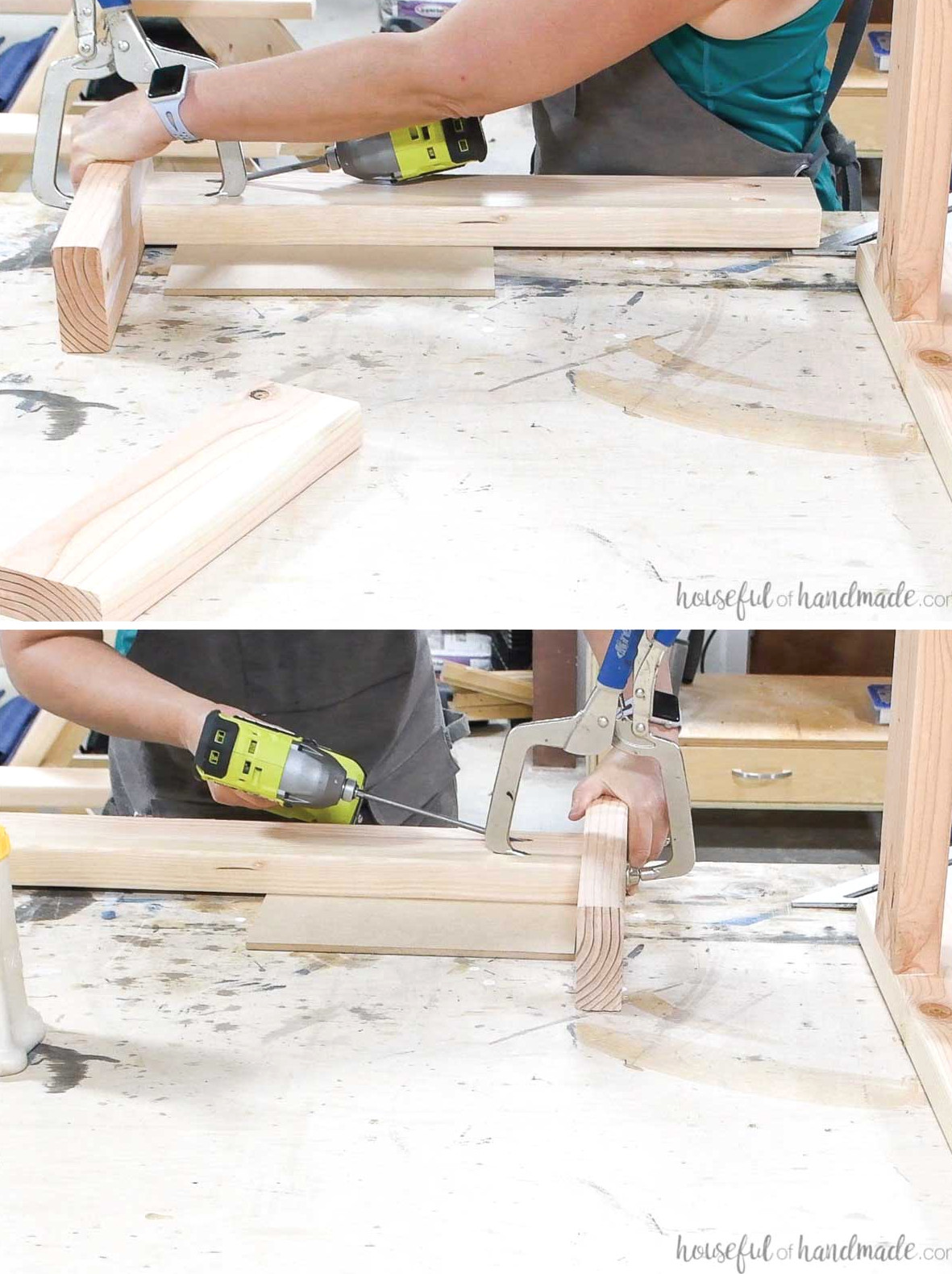 Assembling the front section of the chaise lounge