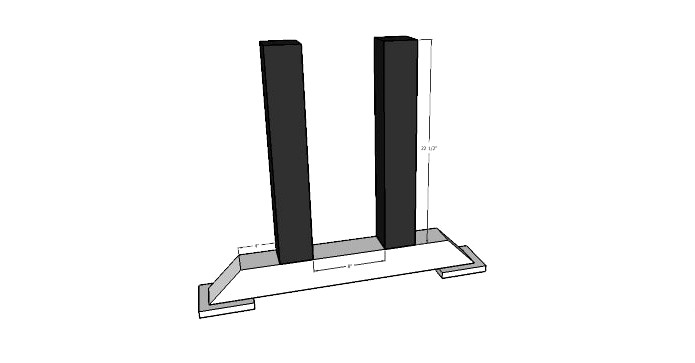 Plan to attach the table leg post for the outdoor dining table build plan