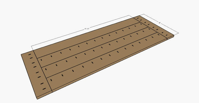 View of the table top for the patio dining table project