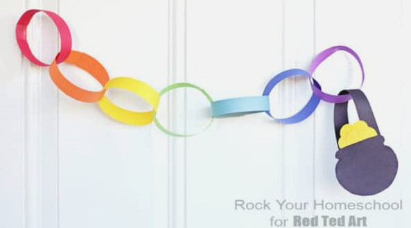 finished paper rainbow craft for preschool