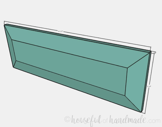 Small console table build step 6: cutting the decorative drawer fronts. Housefulofhandmade.com