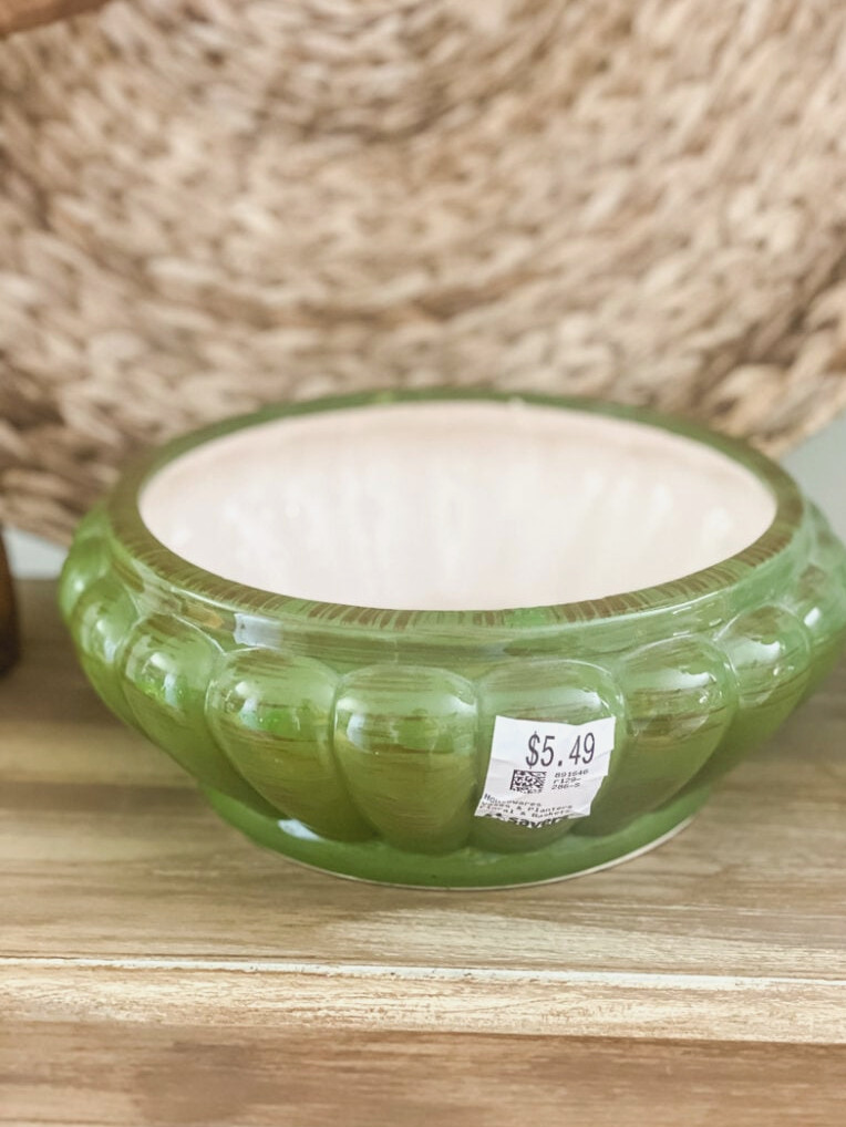 green thrift store dish