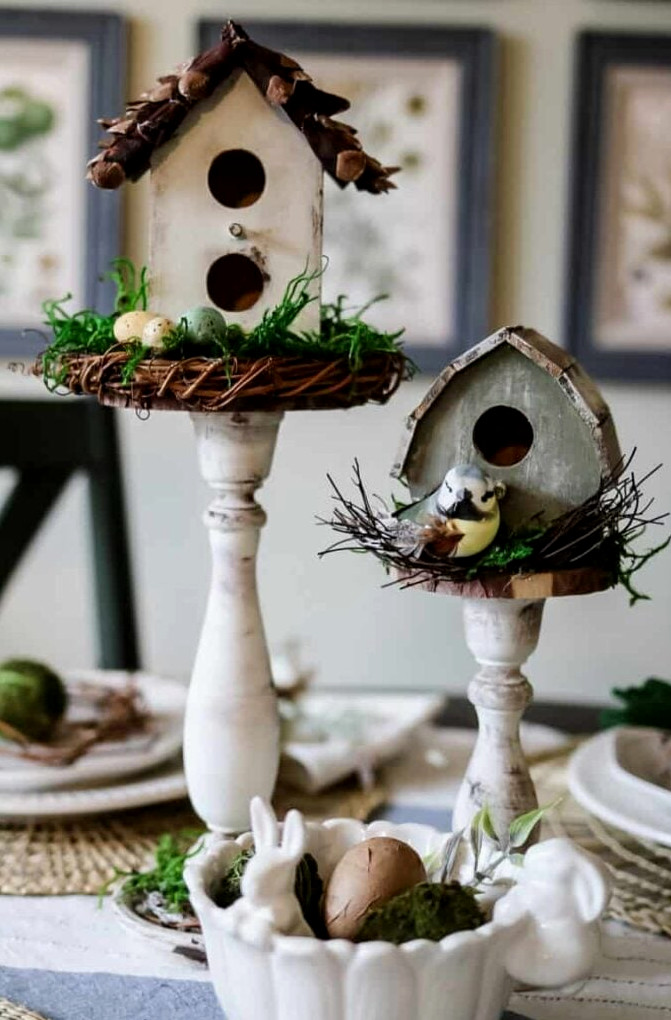 birdhouse candlesticks