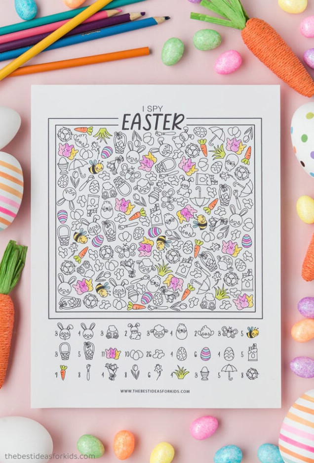 Coloring Page Easter I Spy