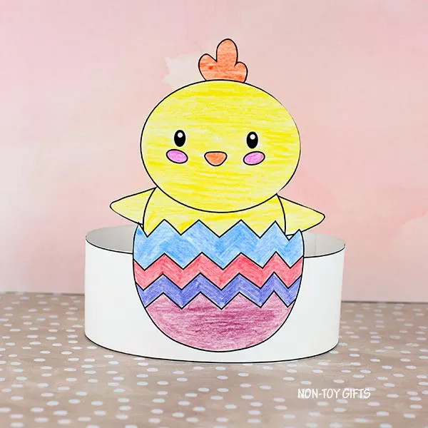 simple Easter chick headbands to color for children