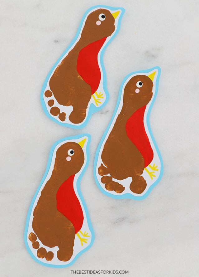 Robin made from a footprint