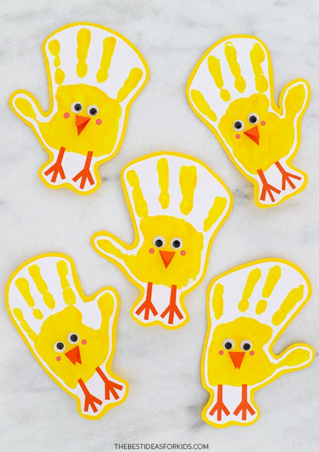 Handprint Easter Chicks