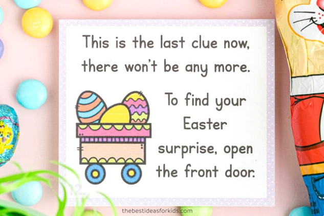 Printable Easter Clue Cards Scavenger Hunt