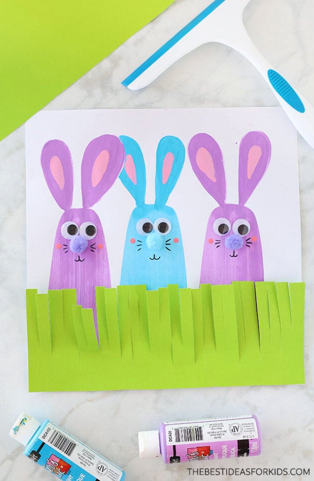 Bunny Craft Painted with a Squeegee