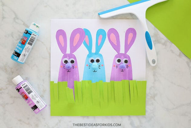 Easter Bunny Craft Created with a Squeegee