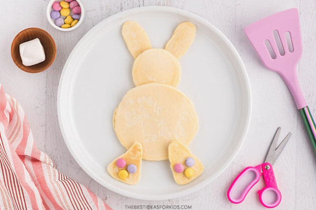 candy-topped bunny pancake