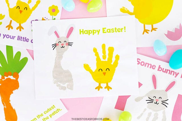 Bunny and Chick Handprint Footprint