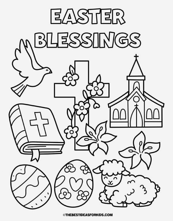 Easter Blessings Coloring Page