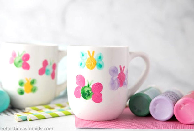 Fingerprint Butterfly DIY Mugs