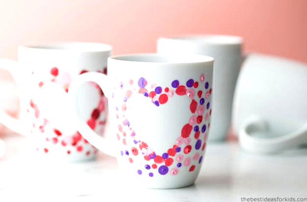 Fingerprint Heart Mug DIY