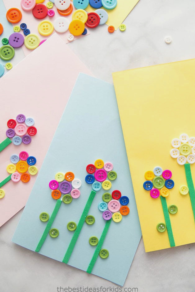 Flower Button Card
