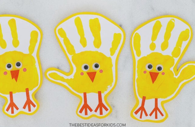 Handprint Chicks for Easter